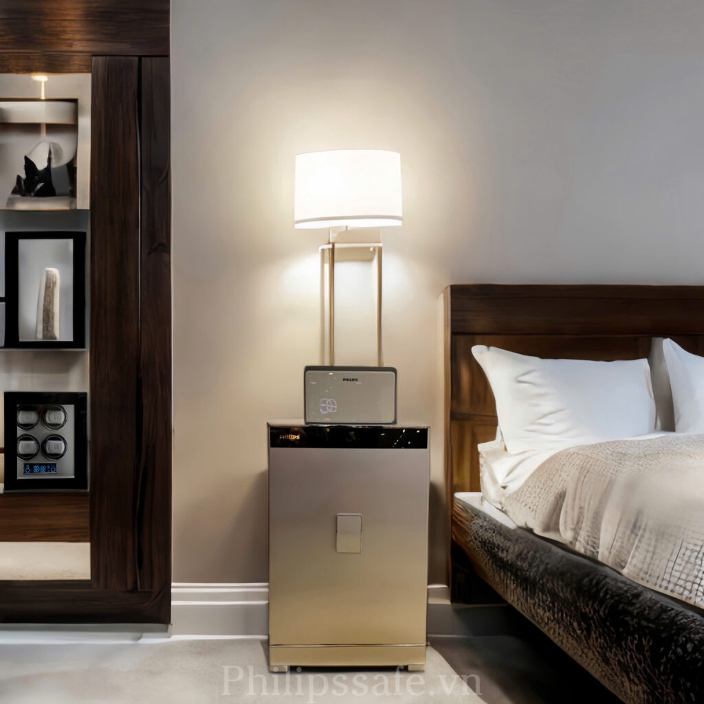 Két sắt Philips SBX701 7B0 trong không gian phòng ngủ
